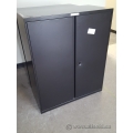 Teknion Black 36x18 inch 2 Door Metal Storage Cabinet SND